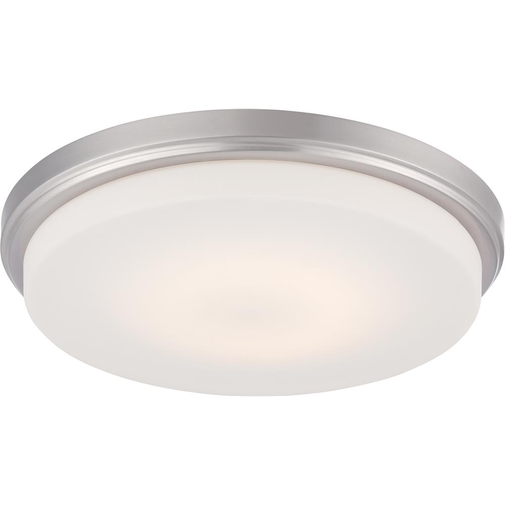 Nuvo Lighting 62/609  Dale - LED Flush Fixture with Opal Frosted Glass in Brushed Nickel Finish